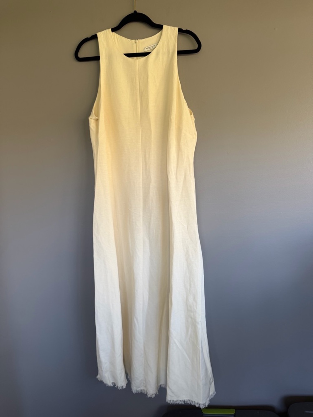 Mango LINEN DRESS WITH FRAYED HEM - Picture 6 of 11